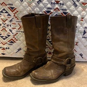 Vintage Brown Leather Mossimo harness boots